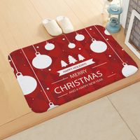 Cute Santa Claus Snowman Flannel Fabric Floor Mat sku image 16