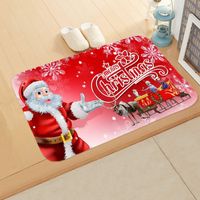 Cute Santa Claus Snowman Flannel Fabric Floor Mat sku image 24