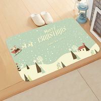 Cute Christmas Tree Elk Flannel Fabric Floor Mat sku image 20