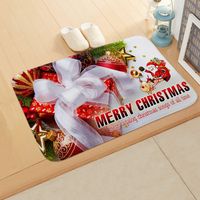 Cute Santa Claus Snowman Flannel Fabric Floor Mat sku image 19