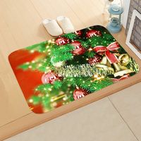 Cute Christmas Tree Elk Flannel Fabric Floor Mat sku image 15