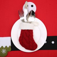 Christmas Cute Color Block Polyester Party Cutlery Bag main image 5
