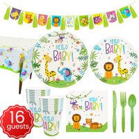 Date D'anniversaire Animal Dessin Animé Papier Fête Vaisselle sku image 1