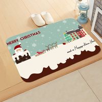 Cute Christmas Tree Elk Flannel Fabric Floor Mat sku image 26