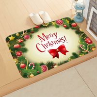 Cute Christmas Tree Elk Flannel Fabric Floor Mat sku image 5