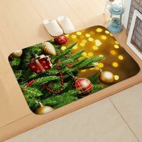 Cute Christmas Tree Elk Flannel Fabric Floor Mat sku image 9
