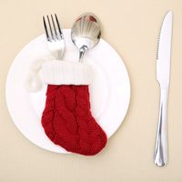 Christmas Cute Color Block Polyester Party Cutlery Bag main image 1