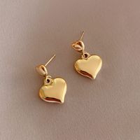 Fashion Heart Shape Titanium Steel Drop Earrings Plating Stainless Steel Earrings 1 Pair main image 1