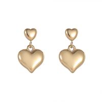 Fashion Heart Shape Titanium Steel Drop Earrings Plating Stainless Steel Earrings 1 Pair main image 3