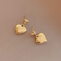 Fashion Heart Shape Titanium Steel Drop Earrings Plating Stainless Steel Earrings 1 Pair main image 4