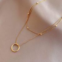 Style Simple Rond Acier Au Titane Collier Couches Acier Inoxydable Colliers main image 4