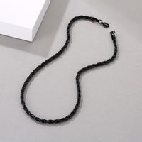 Retro Solid Color Twist Titanium Steel Necklace Stainless Steel Necklaces main image 5