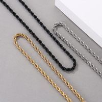 Retro Solid Color Twist Titanium Steel Necklace Stainless Steel Necklaces main image 4