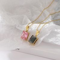 Fashion Geometric Titanium Steel Necklace Inlay Zircon Stainless Steel Necklaces main image 5