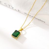 Fashion Geometric Titanium Steel Necklace Inlay Zircon Stainless Steel Necklaces sku image 4