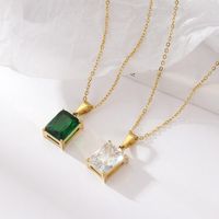 Fashion Geometric Titanium Steel Necklace Inlay Zircon Stainless Steel Necklaces main image 4