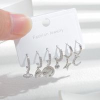 Fashion Geometric Copper Earrings Plating Zircon Copper Earrings 3 Pairs sku image 2