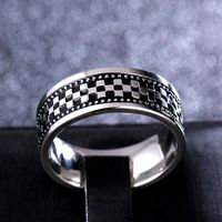 Simple Style Geometric Titanium Steel Rings Carving Stainless Steel Rings main image 2