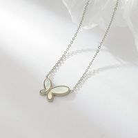Sweet Simple Style Butterfly Stainless Steel Plating Gold Plated Pendant Necklace sku image 1
