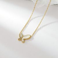 Sweet Simple Style Butterfly Stainless Steel Plating Gold Plated Pendant Necklace main image 5