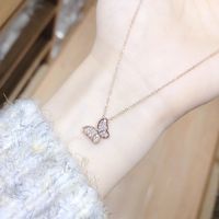 Sweet Butterfly Copper Necklace Plating Zircon Copper Necklaces 1 Piece main image 1