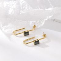 1 Pair Classic Style Geometric Plating Inlay Stainless Steel Zircon 14k Gold Plated Earrings sku image 2