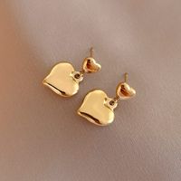 Fashion Heart Shape Titanium Steel Drop Earrings Plating Stainless Steel Earrings 1 Pair main image 6