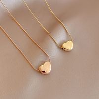 Retro Heart Shape Titanium Steel Necklace Plating Stainless Steel Necklaces 1 Piece main image 1