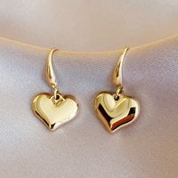 Fashion Heart Shape Solid Color Titanium Steel Drop Earrings Plating Stainless Steel Earrings 1 Pair main image 6