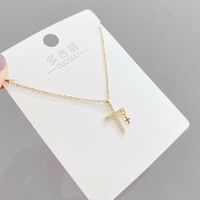 Fashion Cross Copper Necklace Gold Plated Zircon Copper Necklaces 1 Piece sku image 1