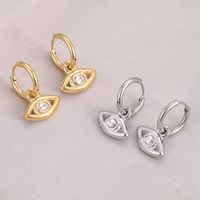 Fashion Eye Solid Color Titanium Steel Drop Earrings Inlay Zircon Stainless Steel Earrings 1 Pair main image 1