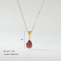 Fashion Water Droplets Titanium Steel Necklace Inlay Zircon Stainless Steel Necklaces main image 5