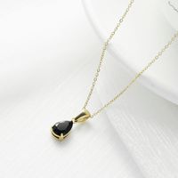 Fashion Water Droplets Titanium Steel Necklace Inlay Zircon Stainless Steel Necklaces sku image 4