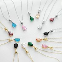 Fashion Water Droplets Titanium Steel Necklace Inlay Zircon Stainless Steel Necklaces main image 1