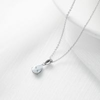 Fashion Water Droplets Titanium Steel Necklace Inlay Zircon Stainless Steel Necklaces sku image 8