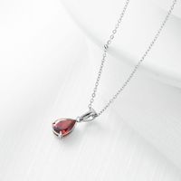 Fashion Water Droplets Titanium Steel Necklace Inlay Zircon Stainless Steel Necklaces sku image 12