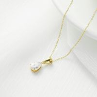 Fashion Water Droplets Titanium Steel Necklace Inlay Zircon Stainless Steel Necklaces main image 4