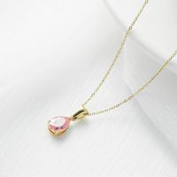 Fashion Water Droplets Titanium Steel Necklace Inlay Zircon Stainless Steel Necklaces sku image 3