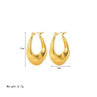 Retro U Shape Titanium Steel Hoop Earrings Plating Stainless Steel Earrings 1 Pair main image 5