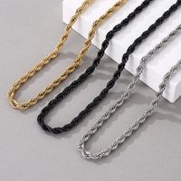 Retro Solid Color Twist Titanium Steel Necklace Stainless Steel Necklaces main image 1