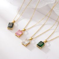 Fashion Geometric Titanium Steel Necklace Inlay Zircon Stainless Steel Necklaces main image 1