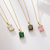 Fashion Geometric Titanium Steel Necklace Inlay Zircon Stainless Steel Necklaces main image 3