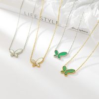 Sweet Simple Style Butterfly Stainless Steel Plating Gold Plated Pendant Necklace main image 1