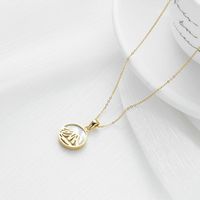 Elegant Human Plant Stainless Steel Plating Inlay Shell White Gold Plated Gold Plated Pendant Necklace sku image 3