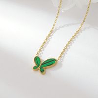 Sweet Simple Style Butterfly Stainless Steel Plating Gold Plated Pendant Necklace main image 4