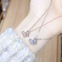 Sweet Butterfly Copper Necklace Plating Zircon Copper Necklaces 1 Piece main image 2