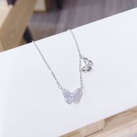 Luxurious Butterfly Copper Necklace Plating Zircon Copper Necklaces 1 Piece sku image 2