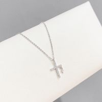 Fashion Cross Copper Necklace Gold Plated Zircon Copper Necklaces 1 Piece main image 3