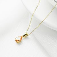 Fashion Water Droplets Titanium Steel Necklace Inlay Zircon Stainless Steel Necklaces sku image 2