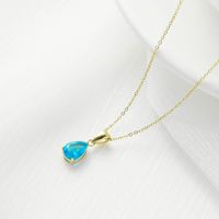 Fashion Water Droplets Titanium Steel Necklace Inlay Zircon Stainless Steel Necklaces sku image 6